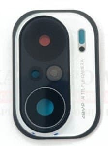 Back Camera Glass Lens with Frame for Xiaomi Redmi Mi 11X White