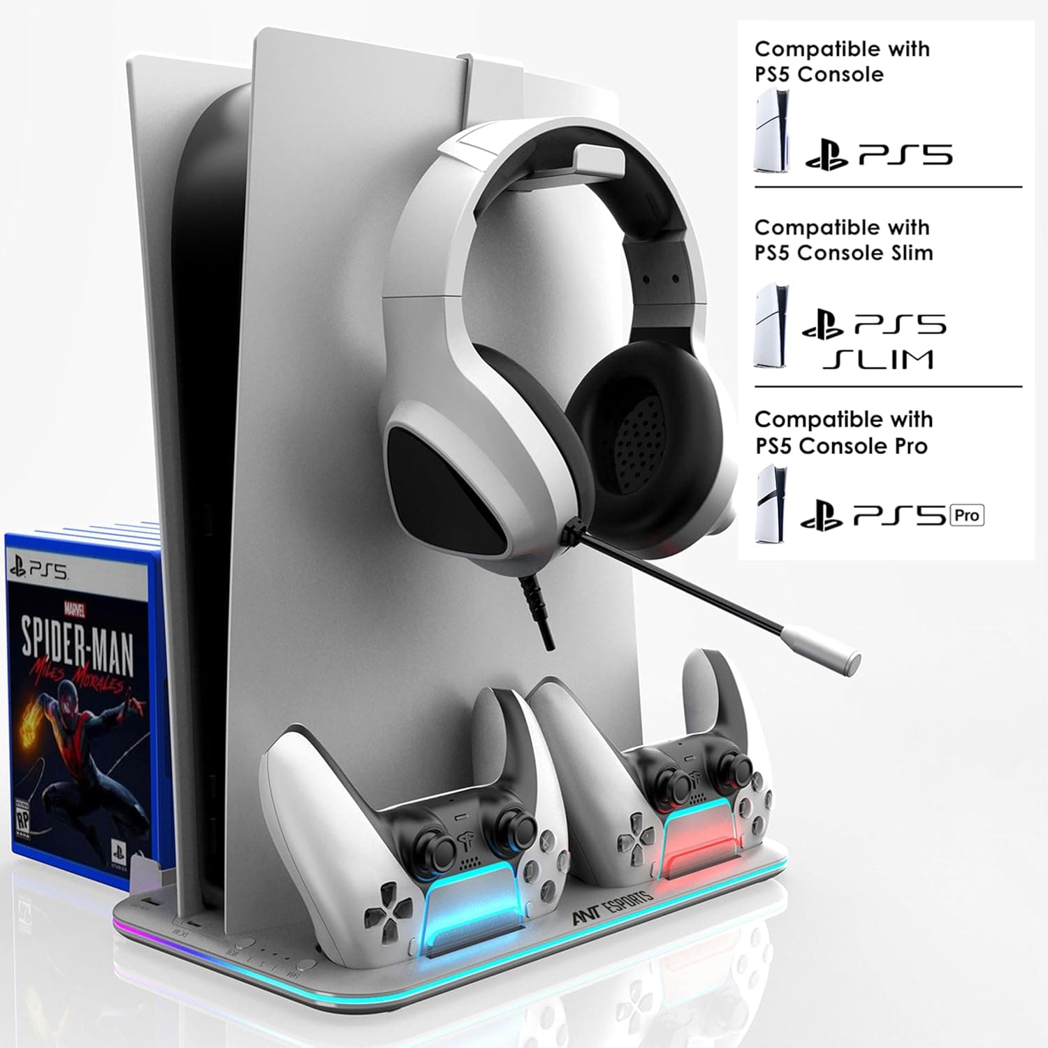 Ant Esports Dock5 RGB with Cooling Fan and Dual Controller Charger Station