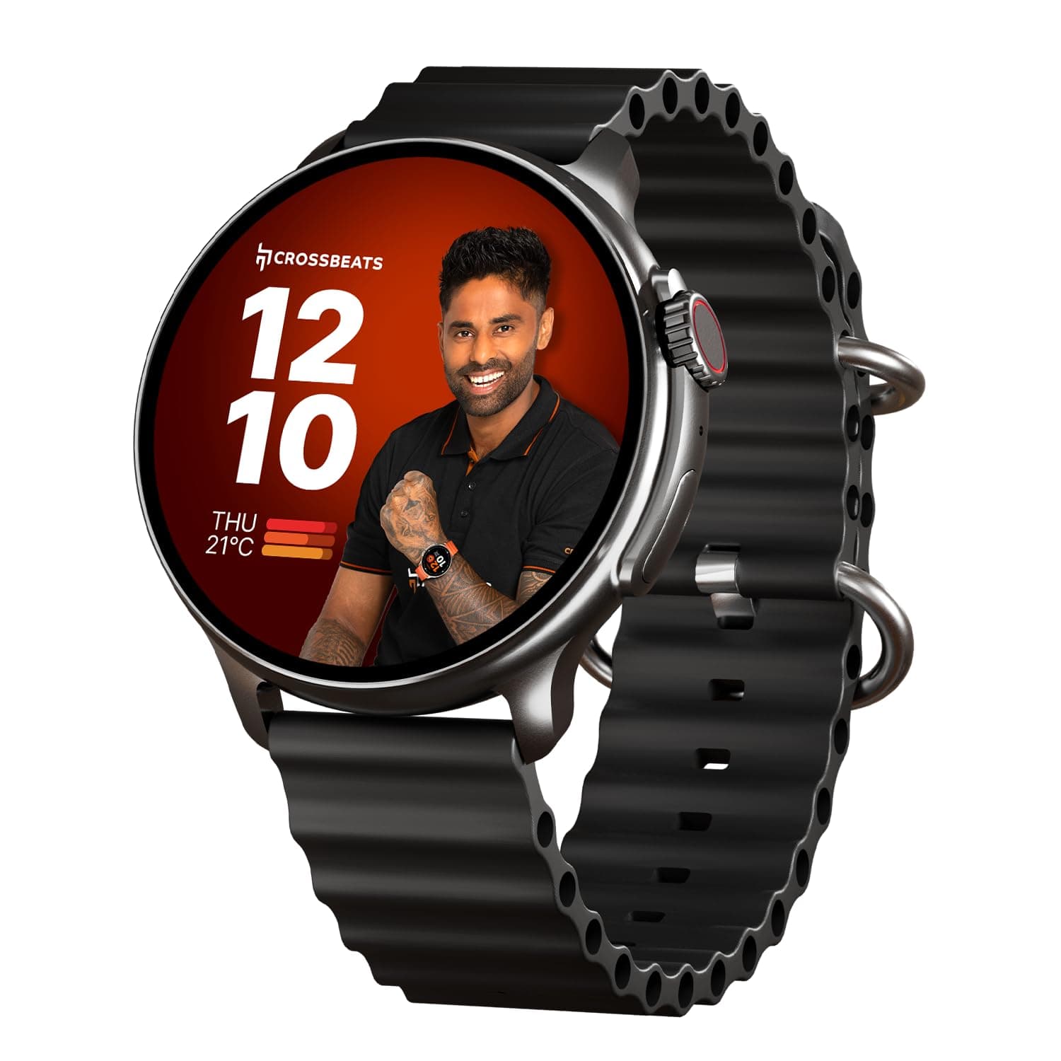CrossBeats Aura Round 1.46" Super AMOLED Smart Watch, Always On, Advanced AI ENC Bluetooth Calling - image 1
