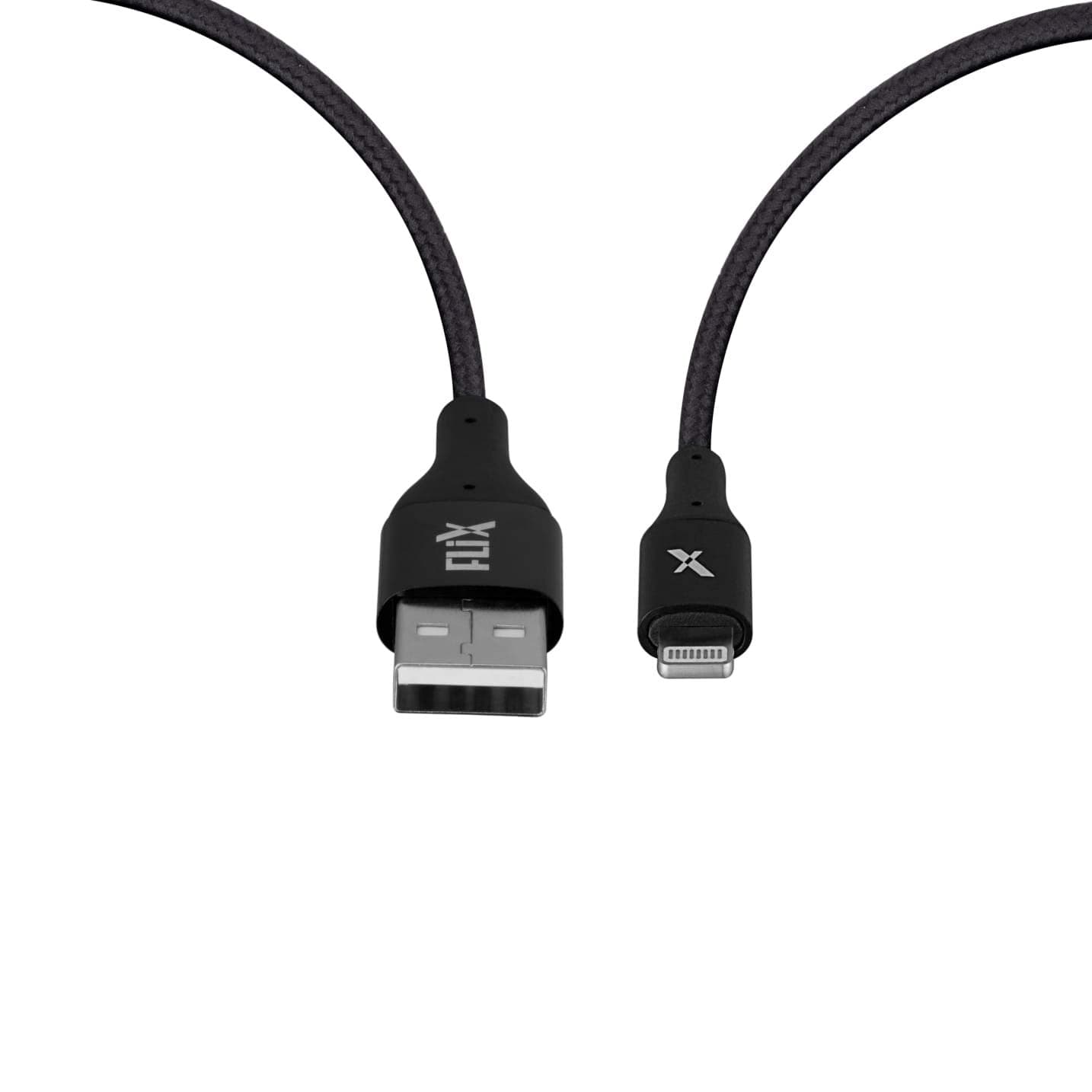 FLiX (Beetel) USB to Lightning Nylon Braided Data Sync & 2A Fast Charging Cable, Made in India, 480Mbps Data Sync, Super strong & Durable Nylon Cable, Total - image 1