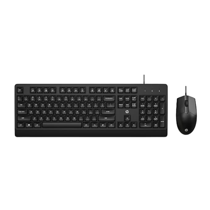 HP KM 180 Wired Mouse and Keyboard Combo, USB Plug-and-Play, 1200 dpi - image 1