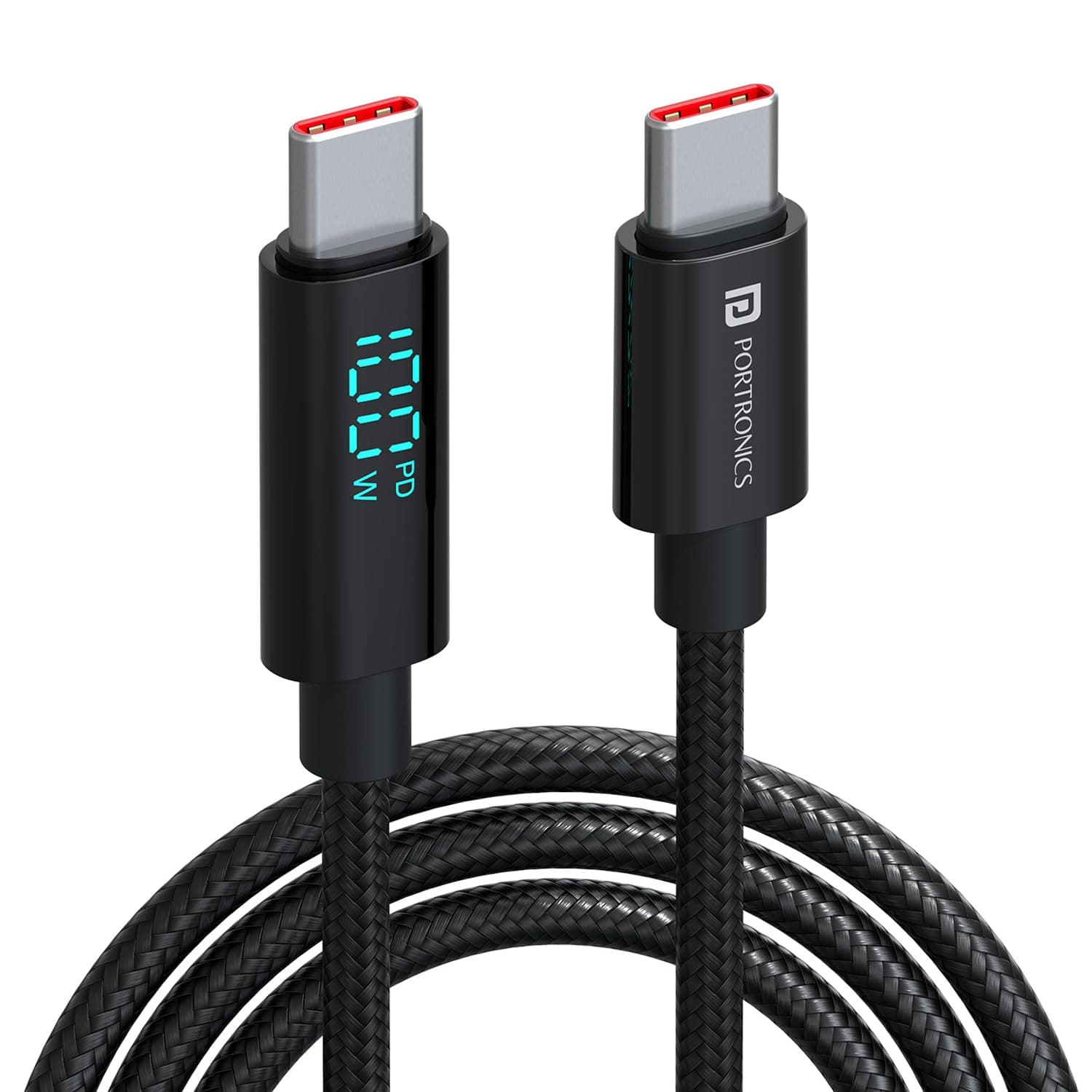 Portronics Konnect View 20W USB to 8 Pin Fast Charging Cable with LED Display - image 1