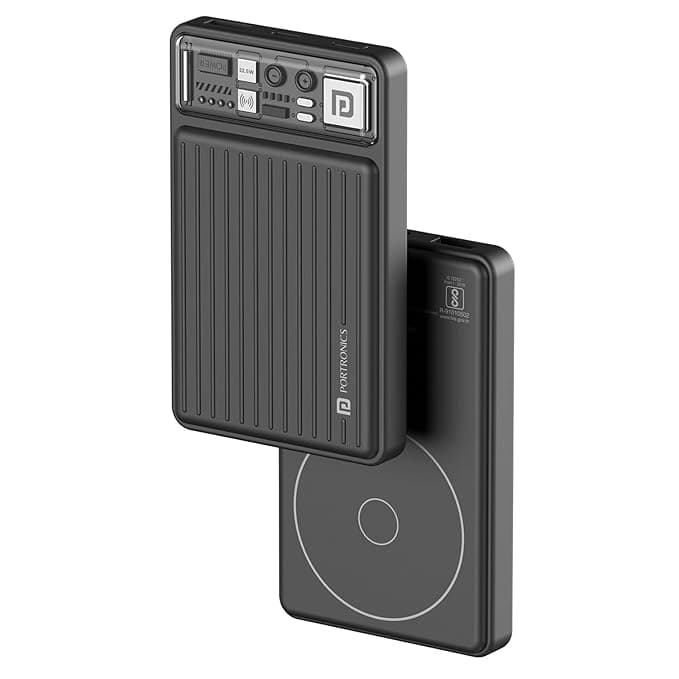 Portronics Luxcell Wireless Mini 10k 10000mAh 15W Magnetic Wireless Fast Charging Smallest Power Bank - image 1
