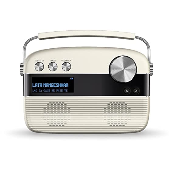 Saregama Carvaan Hindi - Portable Music Player with 5000 Preloaded Songs, FM/BT/AUX (Porcelain White) - image 1