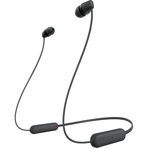 Sony WI-C100 Wireless Headphones with 25 Hrs Battery, Quick Charge, DSEE-Upscale, Splash Proof (IPX4), 360RA, Clear Bass, Fast Pair, in-Ear - image 1