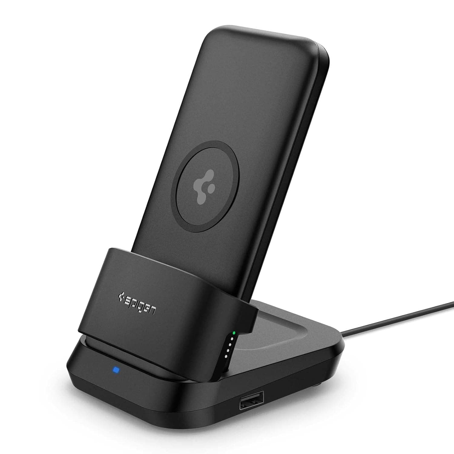 Spigen 5in1 10000mAh Wireless Power Bank with USB-C Dual Charging Dock for Airpods and Smartwatches, Lithium Polymer - image 1