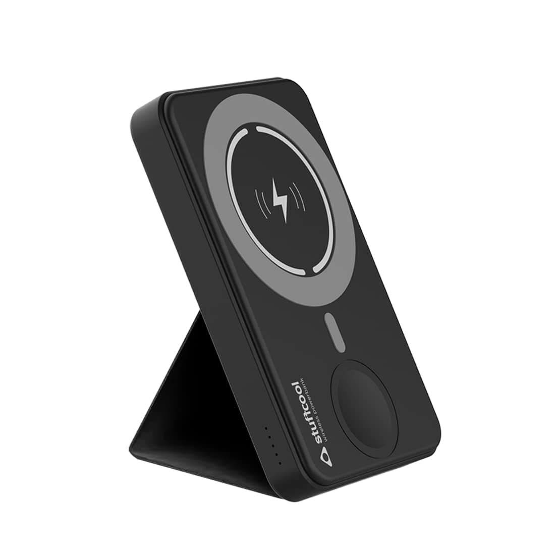 Stuffcool PB9063W 5000mAh Magnetic Powerbank Compatible with Apple Watch Charging and Leather Kick Stand - image 1