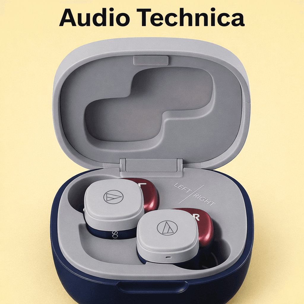 Audio-Technica ATH-SQ1TW Replacement Left/Right Earbud & Charging Case — Left Side / Blue - image 1