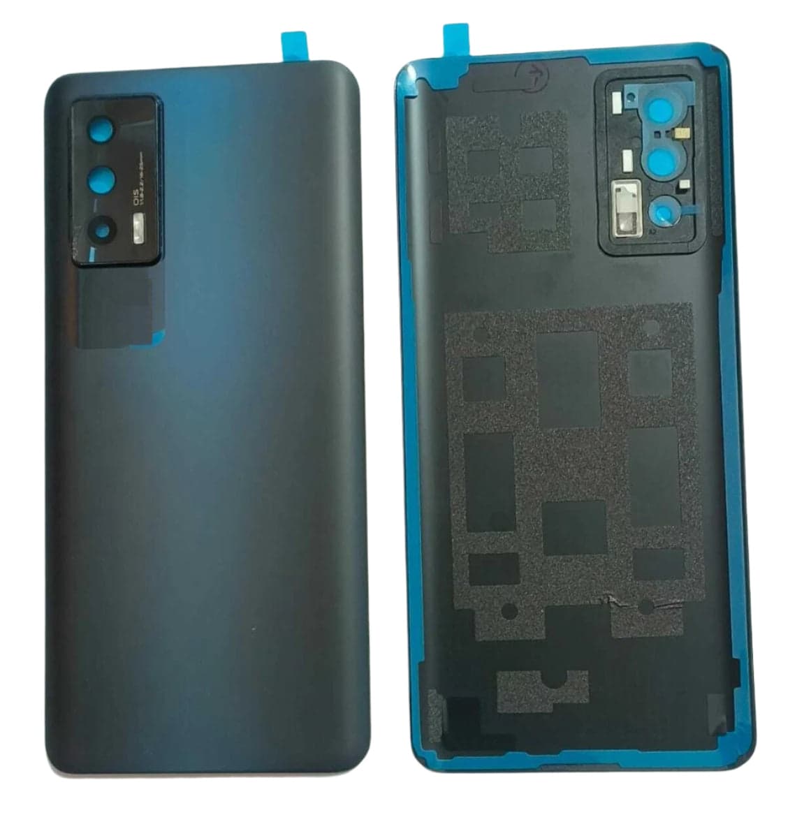 Back Panel Glass with Camera Lens for IQOO 7 Storm Black (Matt Finish) - image 1