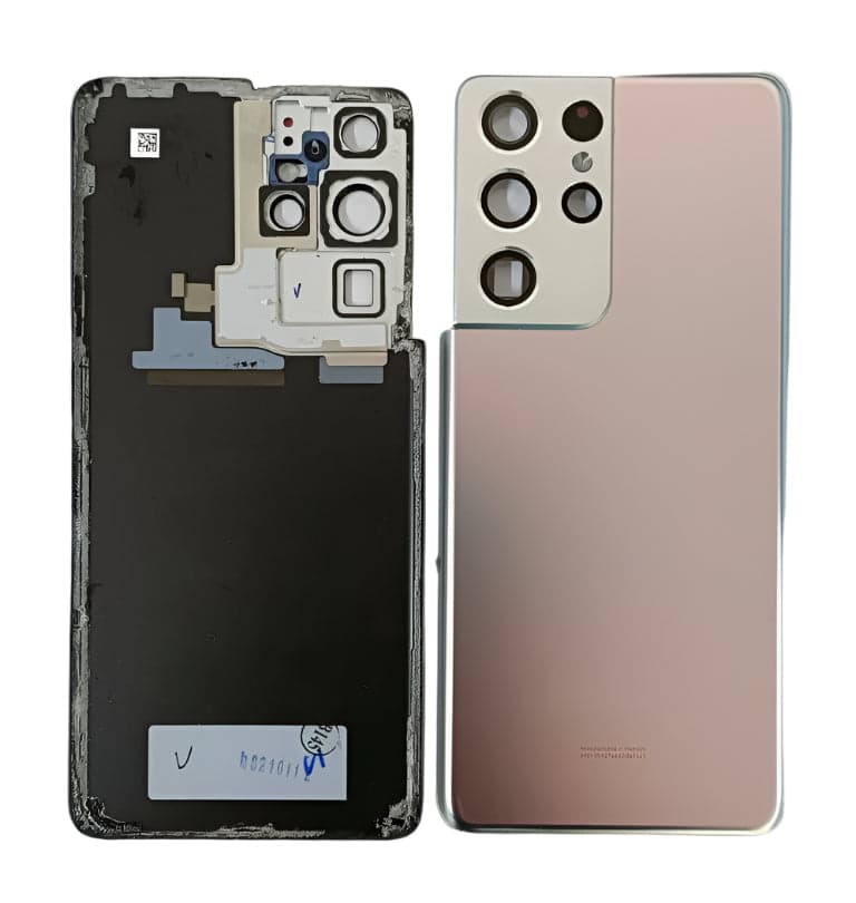 Back Panel Glass With Camera Lens for Samsung Galaxy S21 Ultra Silver - image 1