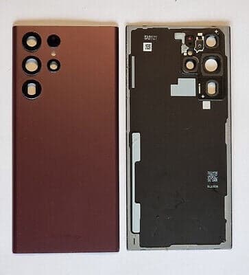 Back Panel Glass with Camera Lens for Samsung Galaxy S22 Ultra Burgundy - image 1