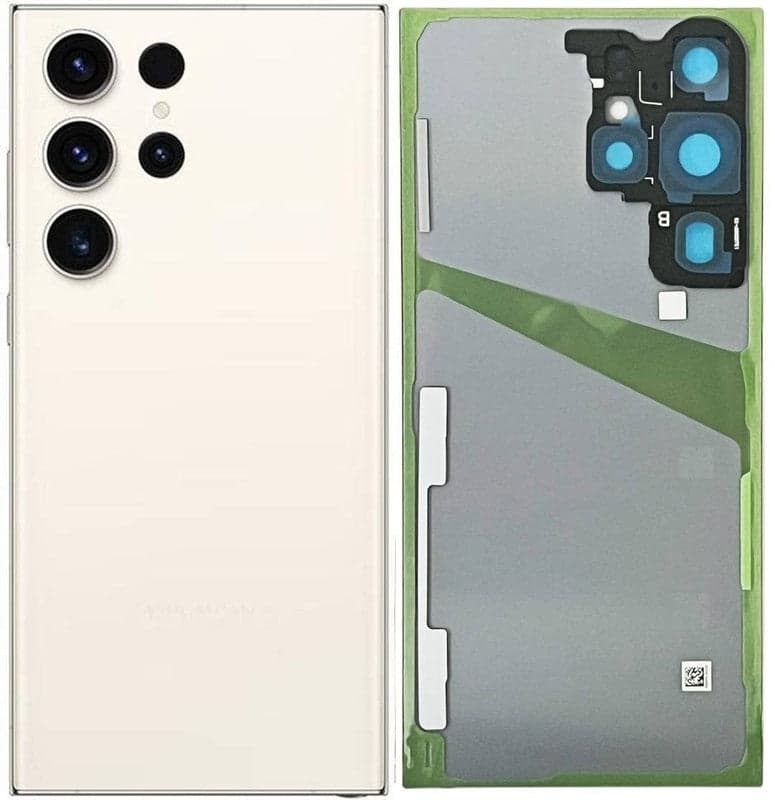 Back Panel Glass With Camera Lens for Samsung Galaxy S23 Ultra Cream - image 1