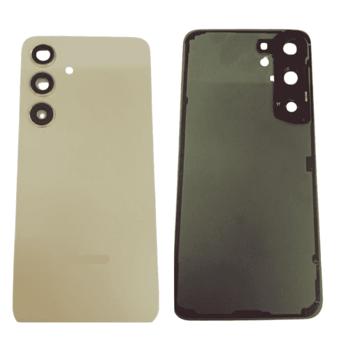Back Panel Glass With Camera Lens for Samsung Galaxy S24 Amber Yellow - image 1