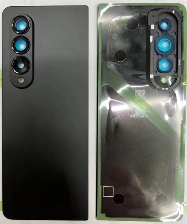Back Panel Glass With Camera Lens for Samsung Galaxy Z Fold 4 (Phantom Black) - image 1