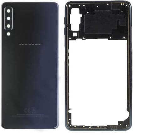 Back Panel With Middle ring for Samsung Galaxy A7 2018 A750 Black - image 1