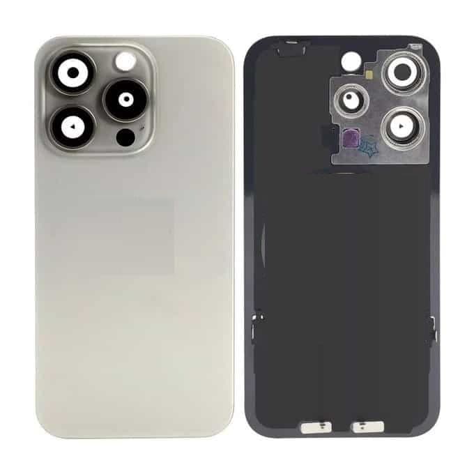 Back Panel with Camera Glass for Apple iPhone 15 Pro Max Natural Titanium - image 1