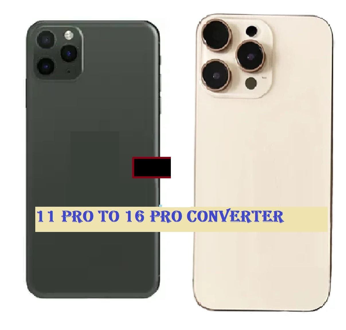 Converter Back Panel Housing Body for Apple iPhone 11 Pro Convert to Apple iPhone 16 Pro Gold - image 1