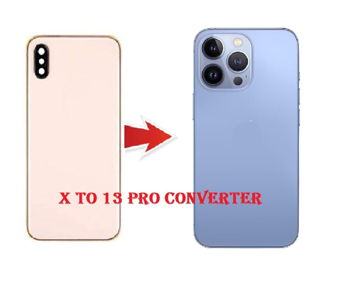 Converter Back Panel Housing Body for Apple iPhone X Convert to Apple iPhone 13 Pro - image 1