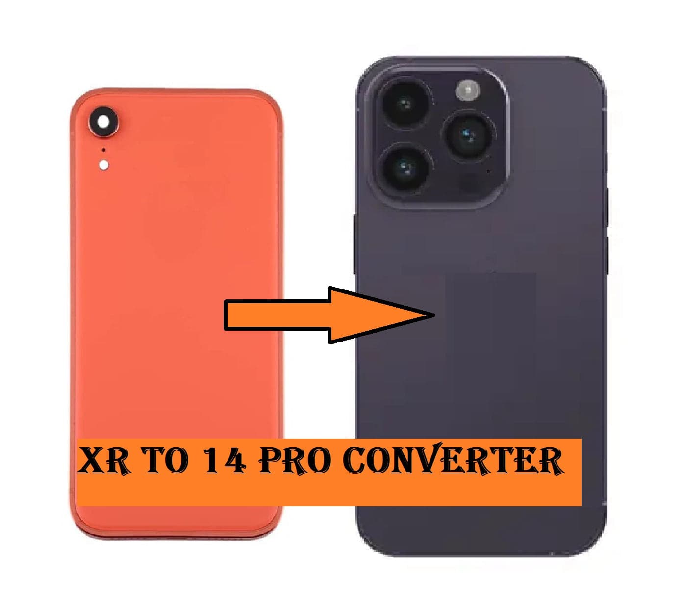 Converter Back Panel Housing Body for Apple iPhone XR Convert to Apple iPhone 14 Pro - image 1