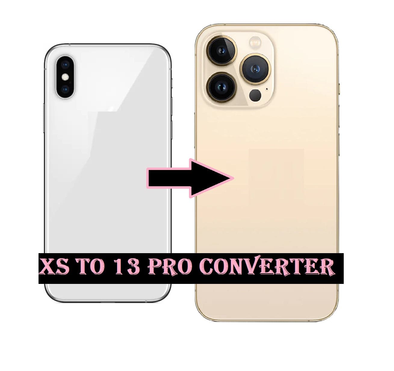 Converter Back Panel Housing Body for Apple iPhone XS Convert to Apple iPhone 13 Pro - image 1