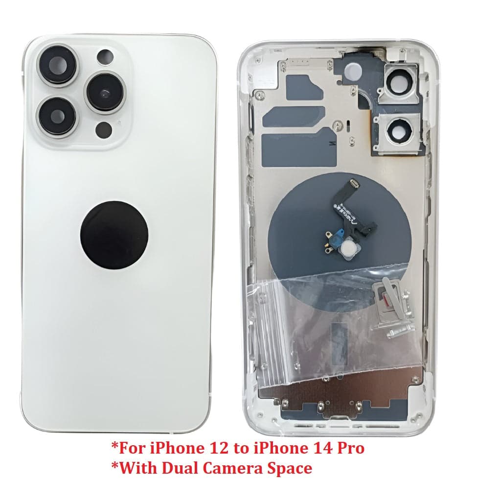 Convertor Back Panel Housing Body for Apple iPhone 12 Convert to Apple iPhone 14 Pro White - image 1