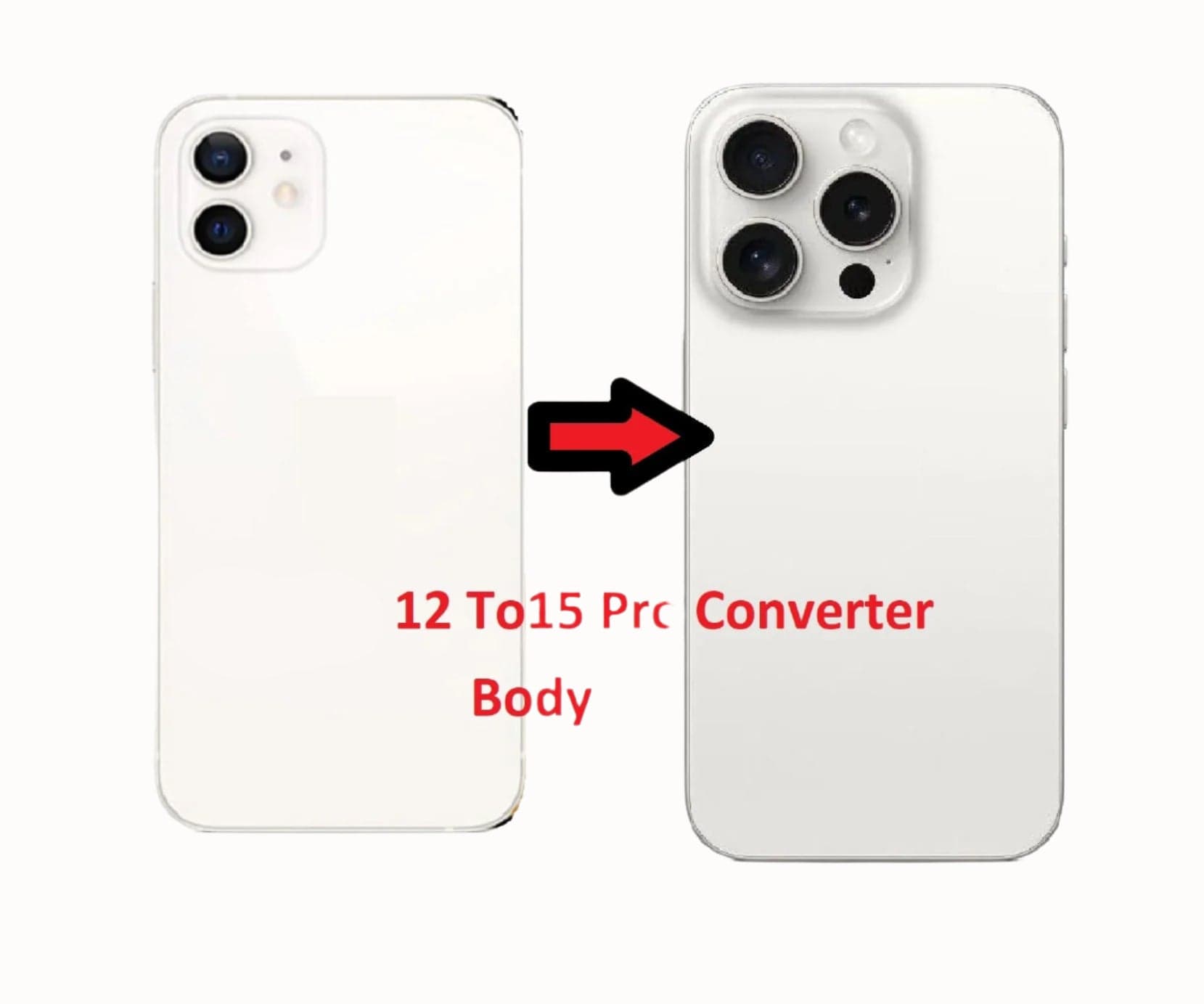 Convertor Back Panel Housing Body for Apple iPhone 12 Convert to Apple iPhone 15 Pro - image 1