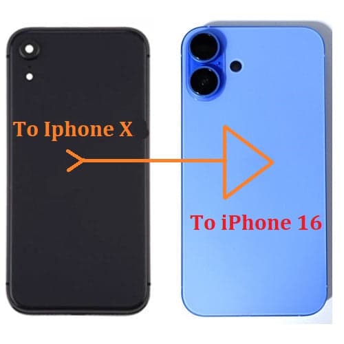 Convertor Back Panel Housing Body for Apple iPhone X Convert to Apple iPhone 16 - image 1
