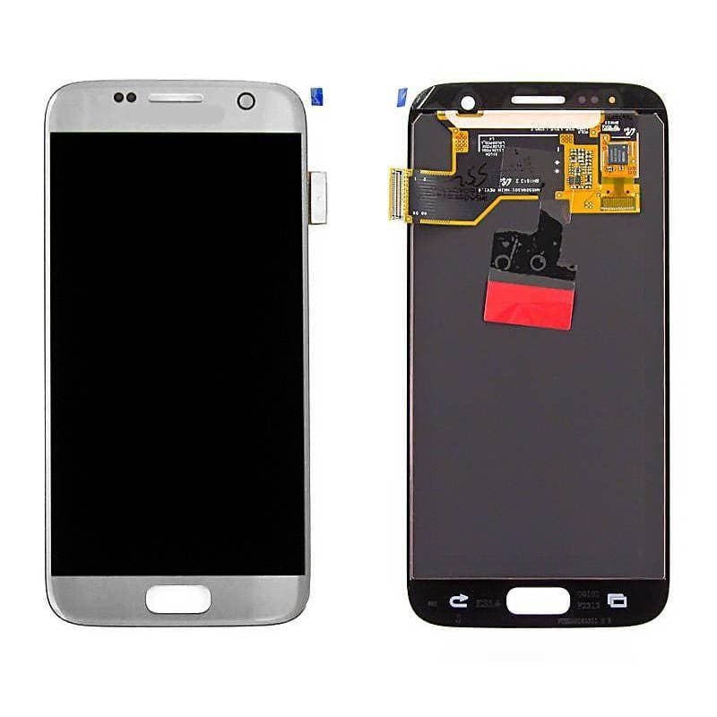 Lcd Display Combo Folder for Samsung Galaxy S7 Silver - image 1