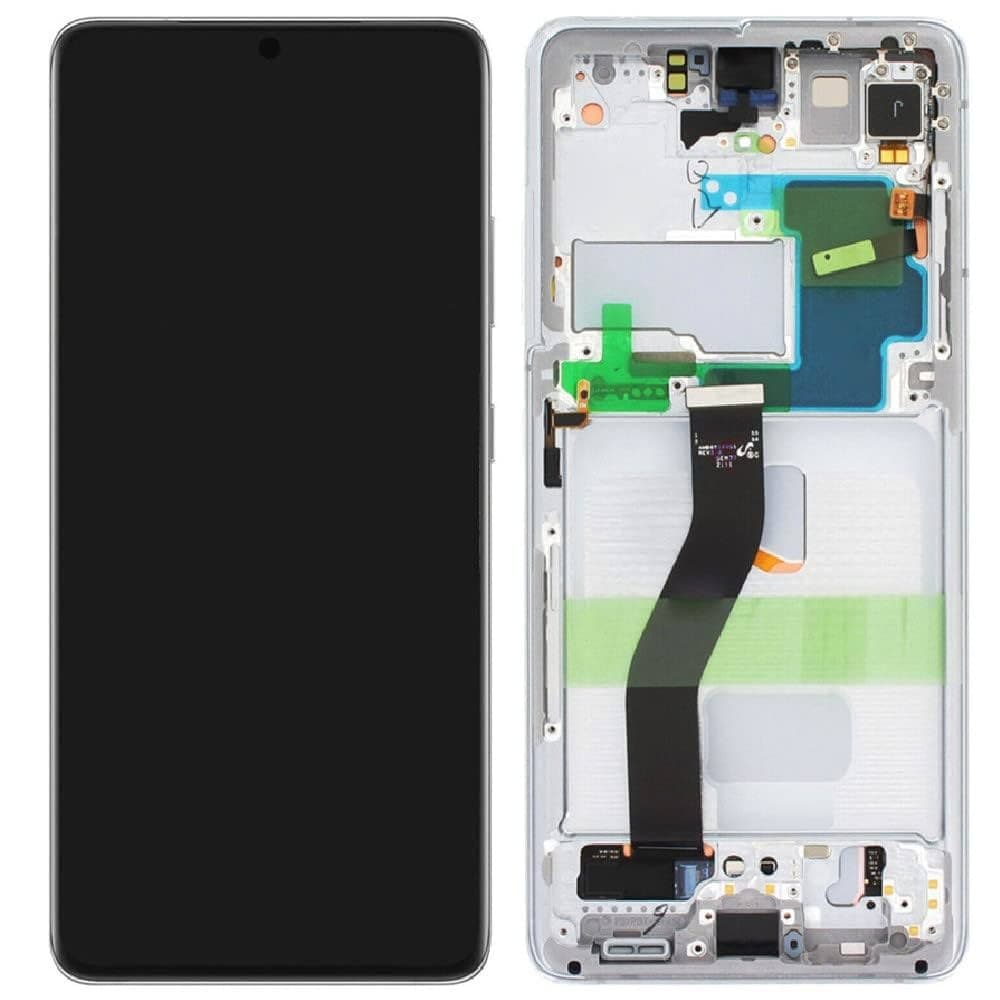 Lcd Display Combo Folder With Frame for Samsung Galaxy S21 Ultra Silver - image 1