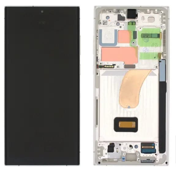 OLED Lcd Display Combo Folder with Frame for Samsung Galaxy S23 Ultra Cream - image 1