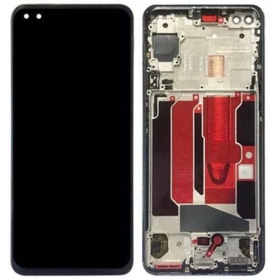Lcd Display Combo Folder with Frame for OnePlus 6 Black - image 1