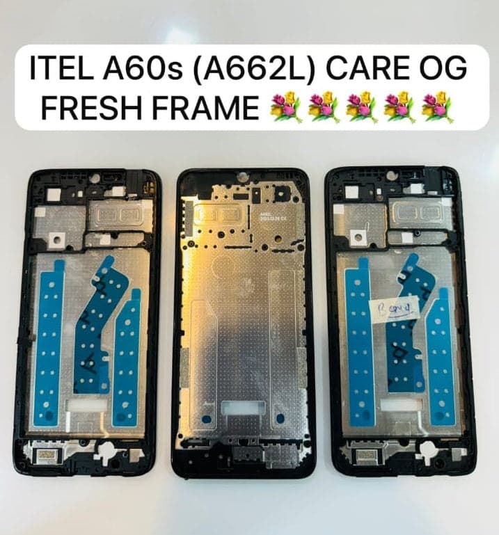 Lcd Frame Middle Chassis for Itel A60S (A6662L) Black - image 1