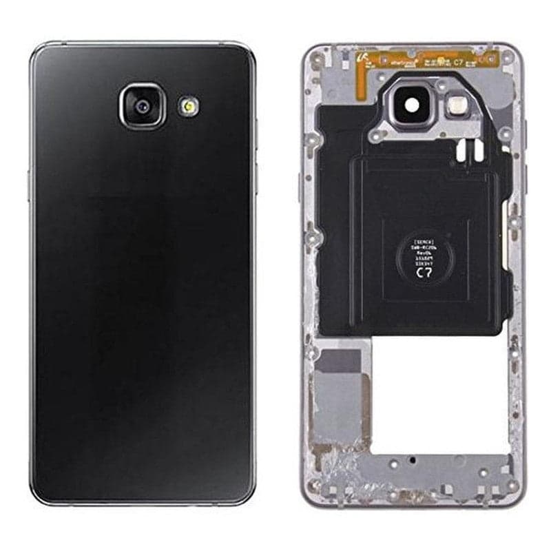 Back Panel And Middle Frame For Samsung Galaxy A7 2016 Black - image 1