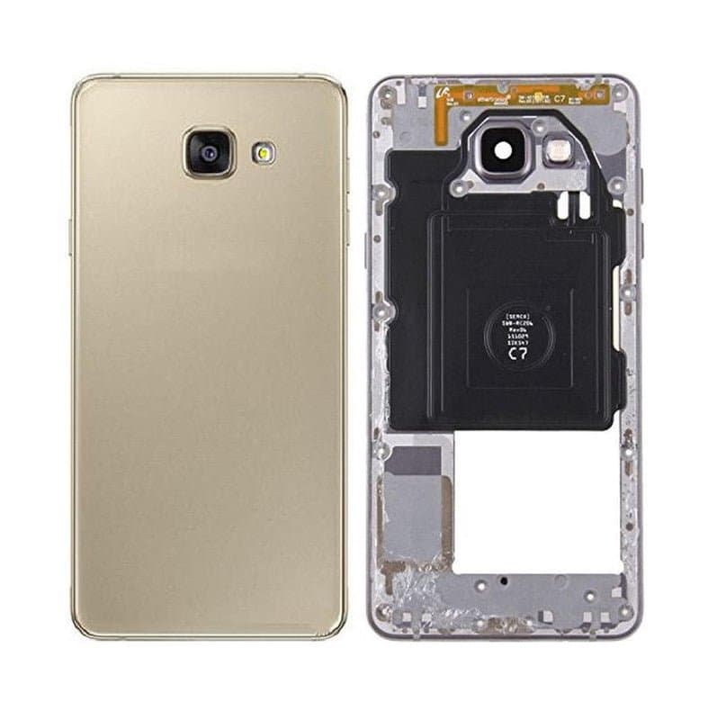 Back Panel And Middle Frame For Samsung Galaxy A7 2016 Gold - image 1