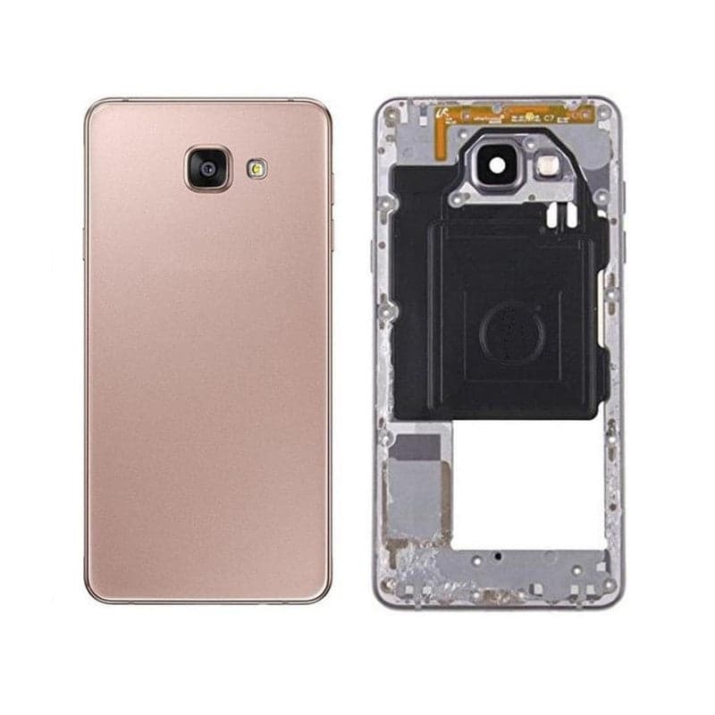 Back Panel And Middle Frame For Samsung Galaxy A7 2016 Rose Gold - image 1