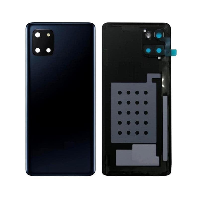 Back Panel Glass With Camera Glass Lens for Samsung Galaxy Note 10 Lite Black - image 1