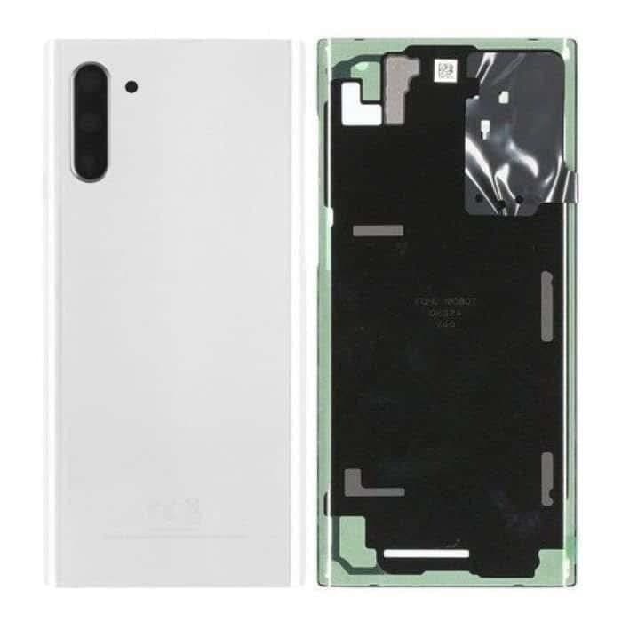 Back Panel Glass With Camera Glass Lens for Samsung Galaxy Note 10 White - image 1