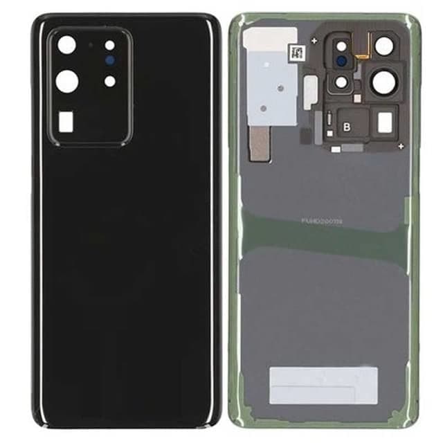 Back Panel With Lens for Samsung Galaxy S20 Ultra Black - image 1