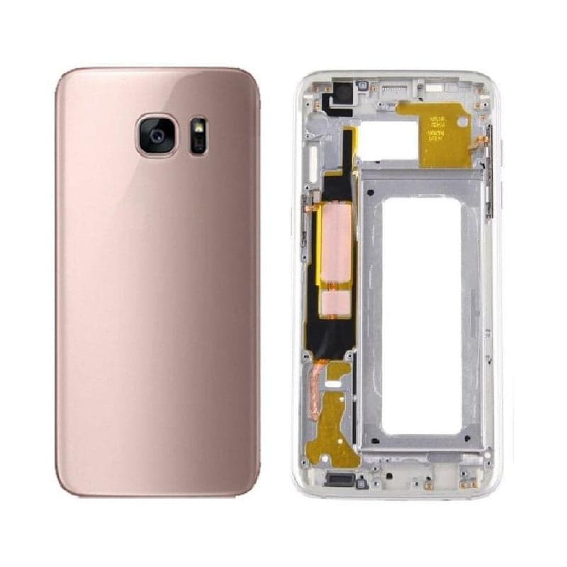 Back Panel With Middle Frame for Samsung Galaxy S7 Edge Rose Gold - image 1
