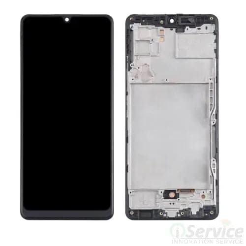 OLED Lcd Display Combo Folder with Frame for Samsung Galaxy M42 Black - image 1