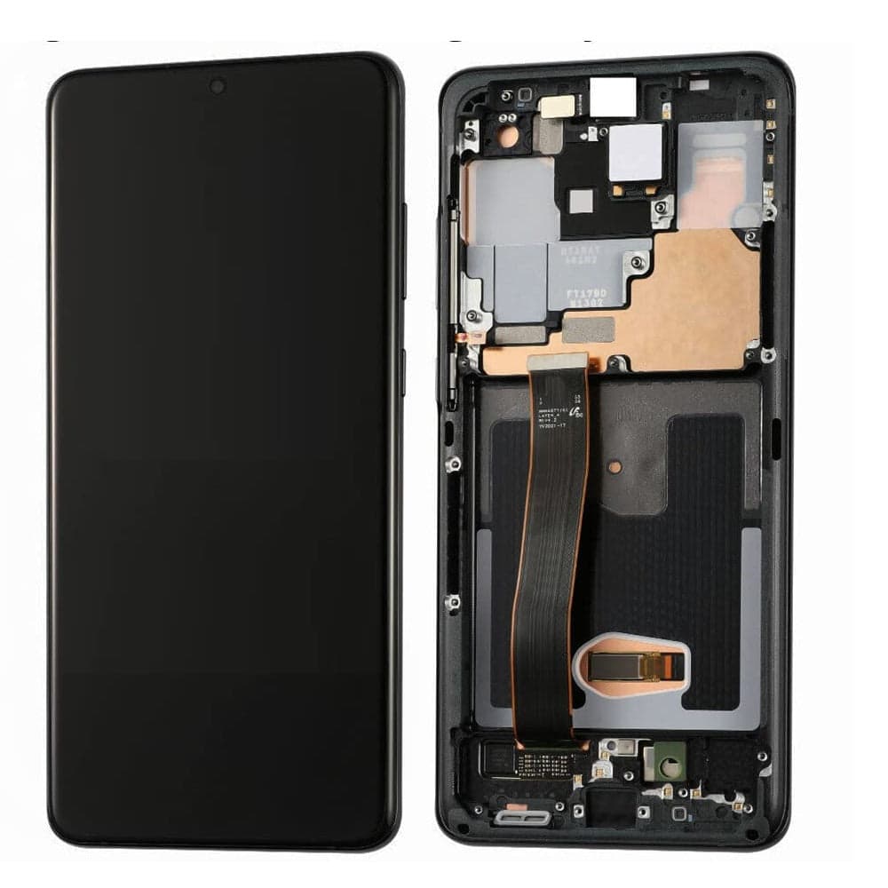 OLED Lcd Display Combo Folder with Frame for Samsung Galaxy S20 Ultra Black - image 1