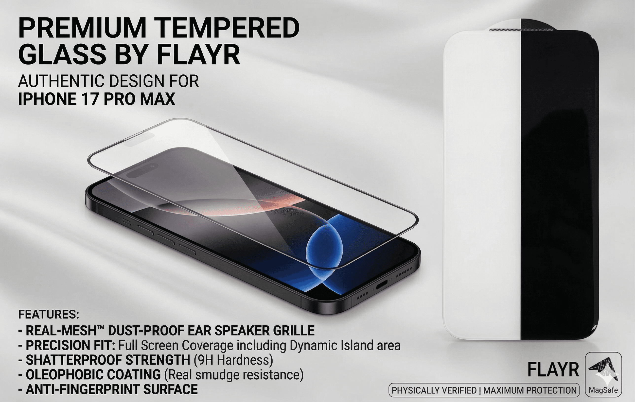 Premium Edge-to-Edge Tempered Glass for Apple iPhone 17 Pro Max | 9H Hardness Screen Protector with Speaker Mesh & Ultra Clear Protection - image 1
