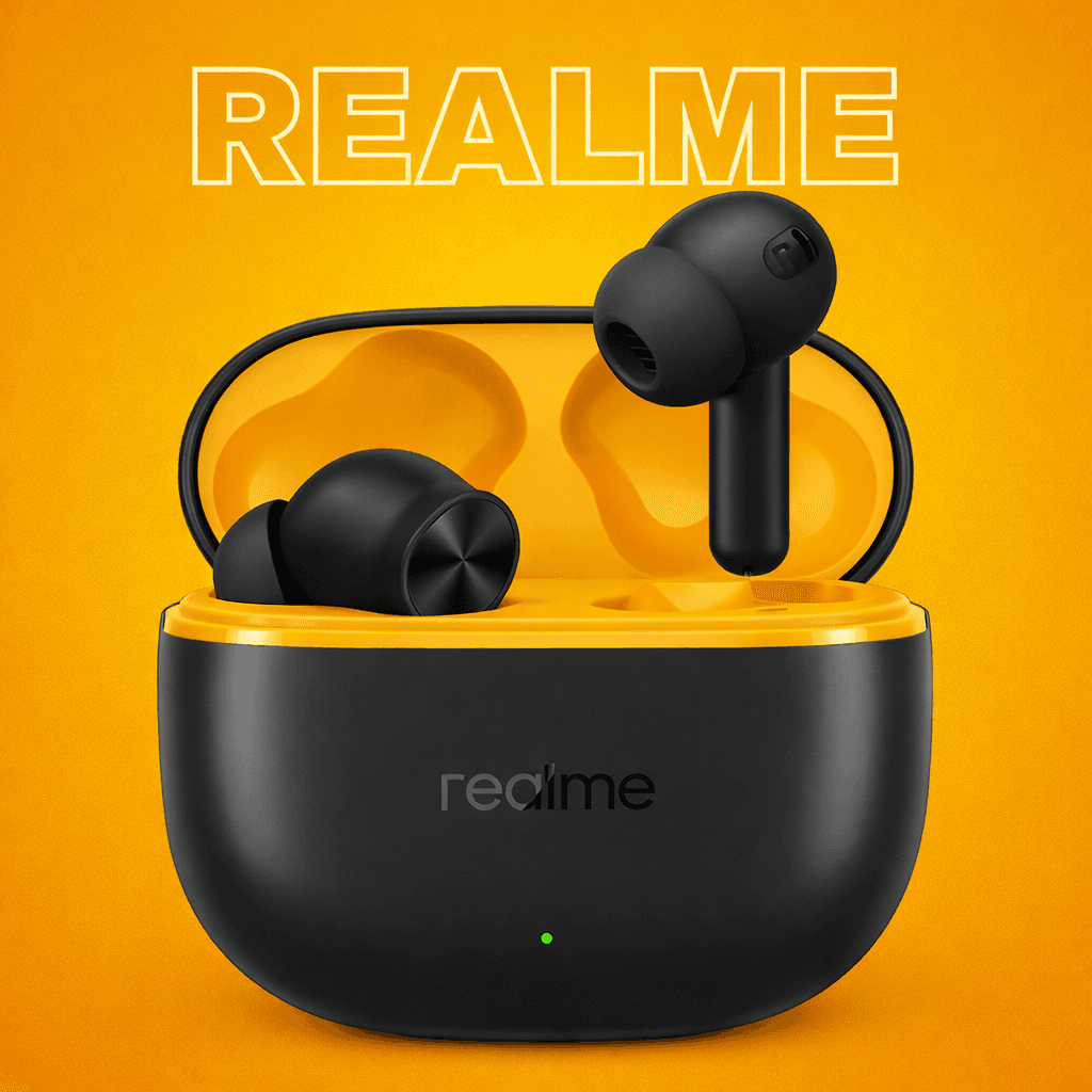 realme Buds T200 Lite Replacement Left/Right Earbud & Charging Case — Both Pair / Black - image 1