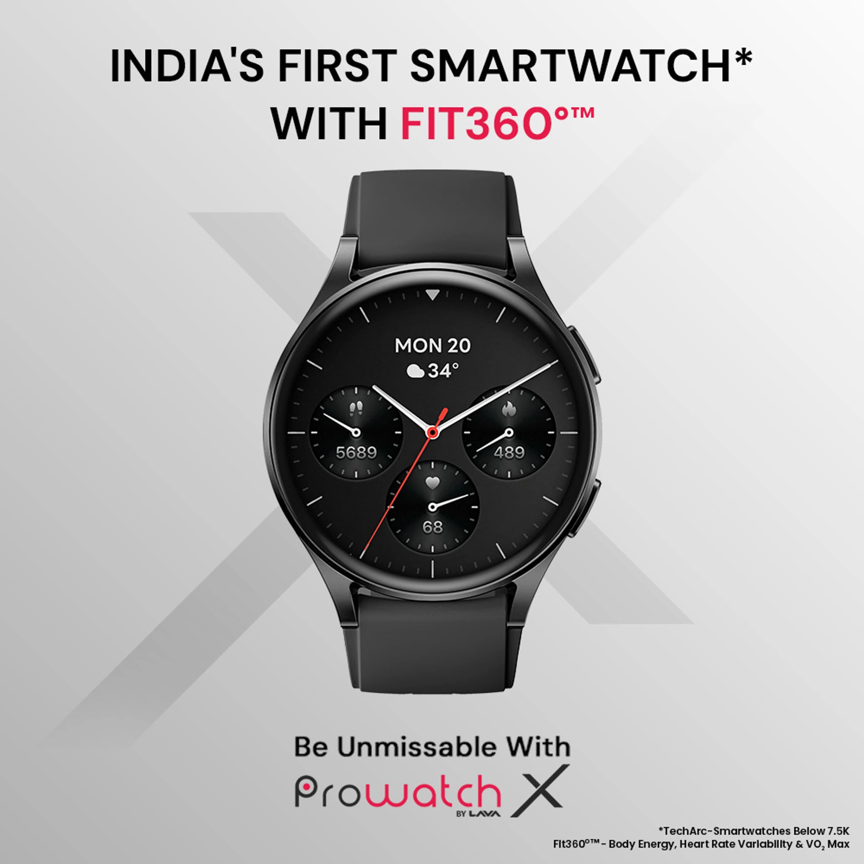 ProWatch X with Enhanced Fitness Features - 1.43" AMOLED AOD Display | Inbuilt GPS, Altimeter, Barometer & Compass | Body Energy Features| Corning Gorilla Glass 3 (Silicone) - image 1